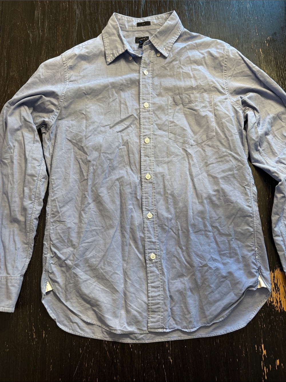 J. Crew Men's Light Blue Button-Down Oxford Shirt 100% Cotton